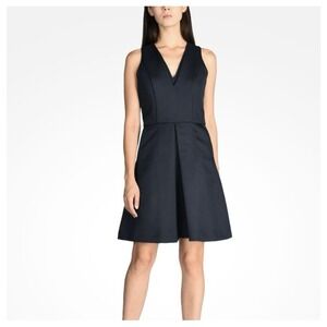 AX Armani Exchange Sleeveless V-Neck Fit-and-Flare Dress Navy size 8